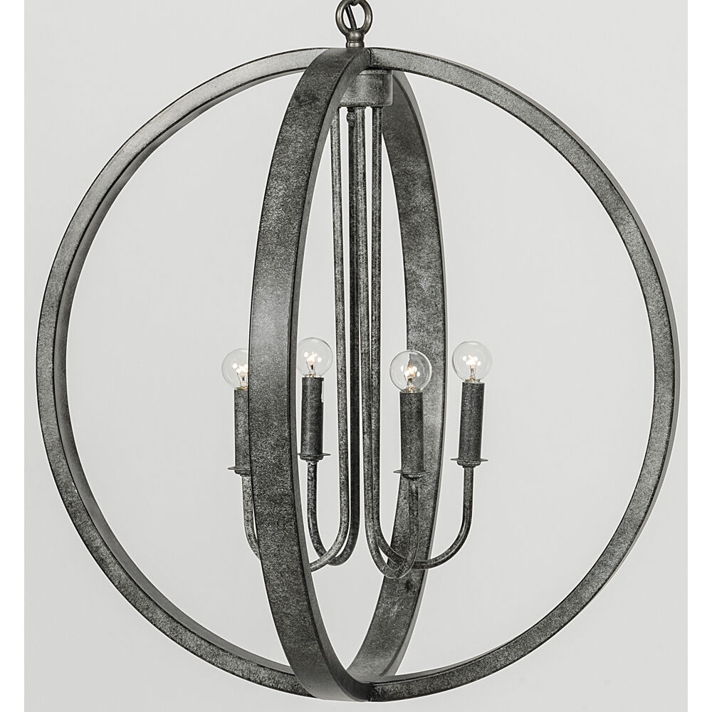 Abel 4 Light 25 inch Antique Silver Pendant Ceiling Light